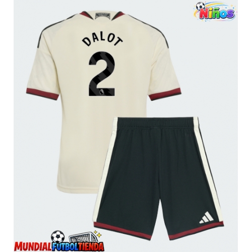 Camiseta Manchester United Diogo Dalot #2 Tercera Equipación Replica 2026-27 para niños mangas cortas (+ Pantalones cortos)